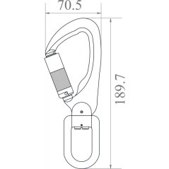 Kratos Safety karabina s obratlíkem Twist Lock
