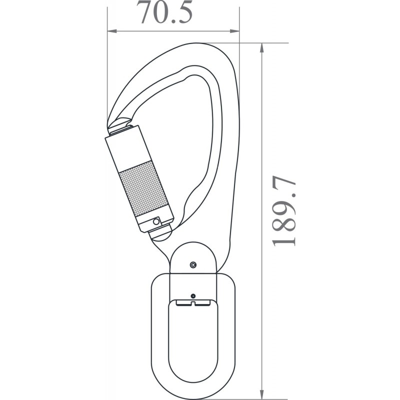 Kratos Safety karabina s obratlíkem Twist Lock