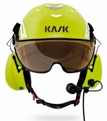 Přilba KASK HELITALK žlutá FLUO