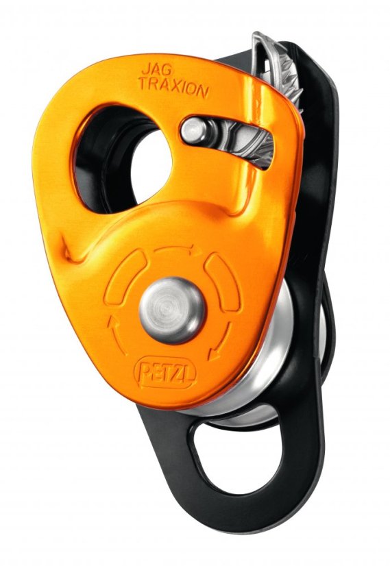 Petzl JAG TRAXION dvojitá výstupová kladka s blonkantem